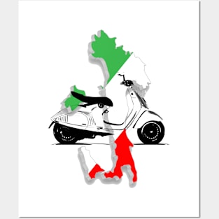 italy flag vespa Posters and Art